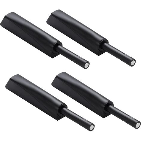 Set mit 4 magnetischen Push-to-Open-Verschlüssen für Türen und Schubladen, abschließbar und robust, schwarz (1/5)