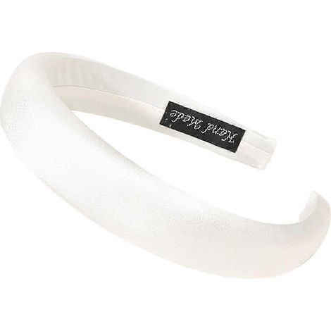 Hochwertiges Design, einfarbiges, breites Haarband, weiches Schwammhaarband, vielseitig einsetzbar-White (1/5)