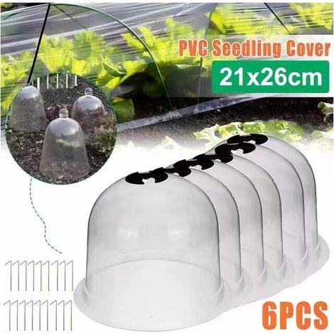 Filiyano-Ensemble de 6 dômes en plastique réutilisables transparents, adaptés aux sols de jardin froids ou chauds et propices à la culture de plantes. (1/5)