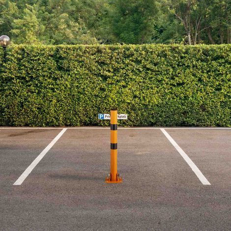Poteau de barriere de stationnement pliable en acier haute visibilite