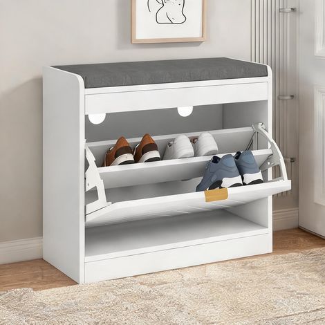 Console blanc en MDF 60 x 26 x 52,5 cm (1/5)