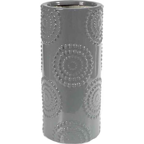 Portaombrelli in ceramica grigio design cm 23 x 51 h