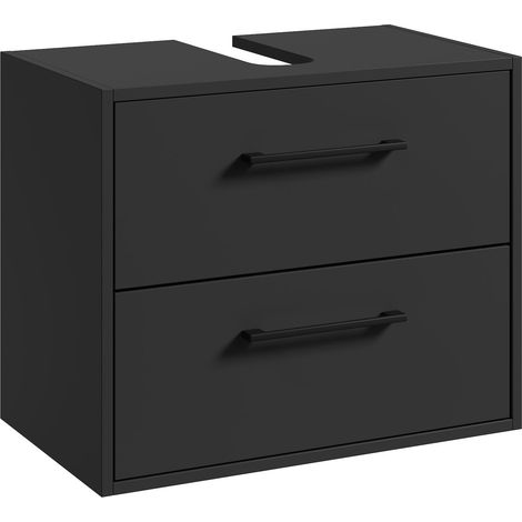 Waschbeckenunterschrank Florence 60 x 35 cm Schwarz Matt - Hänge