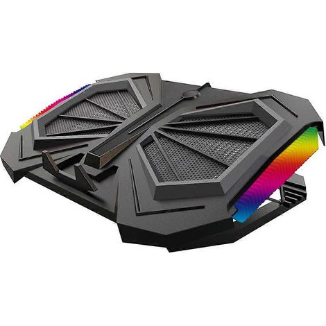 120-mm-Laptop-Kühler mit zwei Turbo-Lüftern, 4-facher Höhenverstellung, Notebook-Kühlbasis, 2 USB-Anschlüssen, passend für 11-16 Zoll, mehrfarbig (1/5)