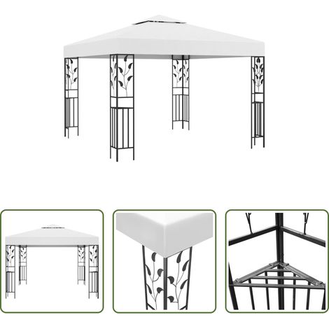 Außenpavillon - Pavillon 3x3 m Weiß 180 g/m² (1/5)