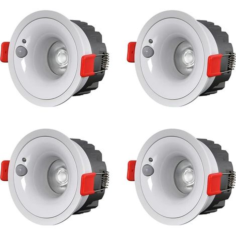 Éclairage encastré LED 4 pièces, Downlight encastré avec détecteur de mouvement, projecteurs encastrés 12 W CRI90+ (1/5)