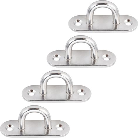 Ensemble de 4 panneaux pare-soleil ovales muraux en acier inoxydable à clipser, longs panneaux pare-soleil marins à clipser (1/5)