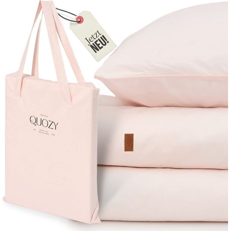 Parure de lit 200 x 200 cm - 3 pièces - Couette Zippée, Parure Drap - 2 taies d'oreiller en 100 % coton - Technologie innovante U-Zip (rose matinal) (1/5)