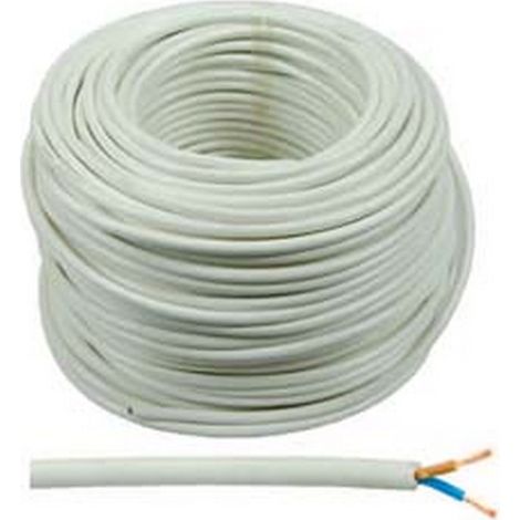 100MT CAVO ELETTRICO BIPOLARE SIMILGOMMA BIANCO H05VV-F - 2x mmq.1 colore bianco