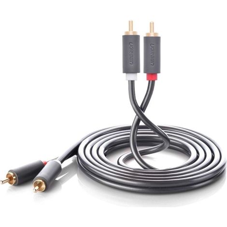 Câble audio Ugreen AV104 10520 2RCA (mâle) / 2RCA (mâle) 5 m - gris