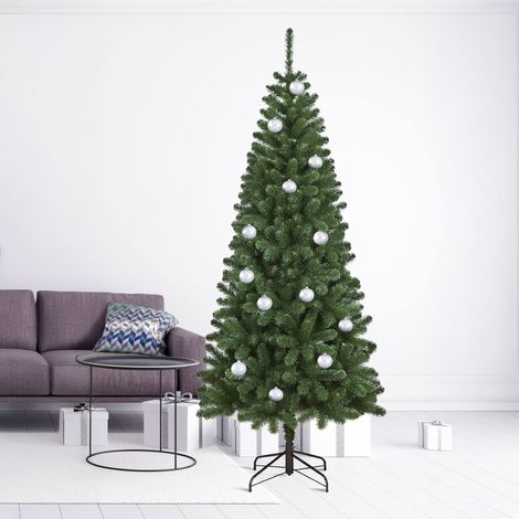 Dmora - Albero di Natale Edimburgo, Albero artificiale extra folto, Albero effetto reale in PVC, 948 rami, Altezza cm 240, con imballo rinforzato (1/5)
