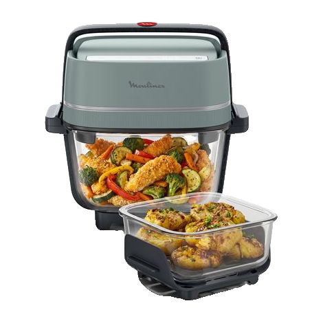 Friggitrice ad aria doppia - MOULINEX - FY7014E0 Crisp&Go - 5,2 L (2 vasche) - 1700 W - 4 programmi