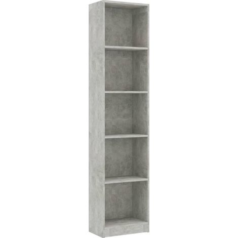 Maison Exclusive - Libreria 5 Ripiani Grigio Cemento 40x24x175cm Legno Multistrato
