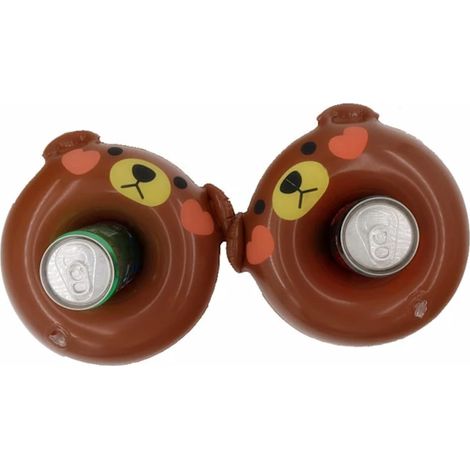 Bar gonflable flottant en forme d'ours, pour la piscine, afin de servir des boissons lors de moments de détente aquatique.-AquaForge (1/5)