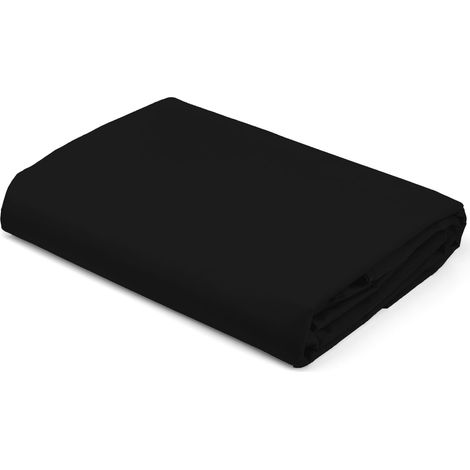 Satin-Spannbettlaken 180x200 Schwarz (1/5)