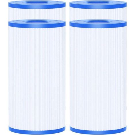 Lot de 4 Filtre de Piscine Type A ou C Compatible avec 29000E/59900E, Easy Set Cartouches Filtrantes de Piscine, 203mm x 106mm Filtres de Piscine Hors Sol (1/4)