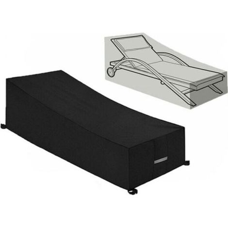 Housse de bain de soleil en tissu Oxford 210D (210 x 75 x 40/80 cm) – Noire (1/3)