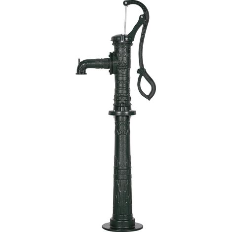 Mophorn Antike Schwengelpumpe im Vintage-Stil, 6 m Förderhöhe, Gusseisen-Nostalgiepumpe mit erhöhtem Sockel, NPT 1-1/4 Zoll Anschluss, Handpumpe für Garten, Teich, Hof und Bauernhof, Grün