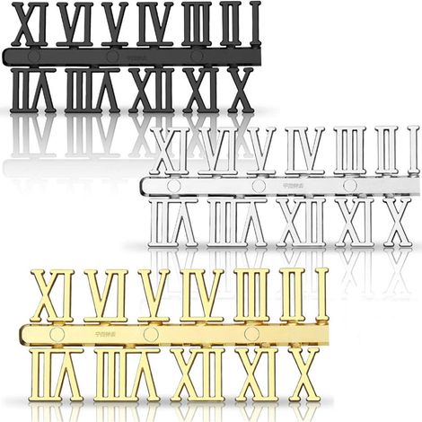 Chiffres Pour Horloge - Chiffres Arabes Ou Romains En Métal - Pour Montage Horloge Murale Ou DIY - 1 Set (1/5)