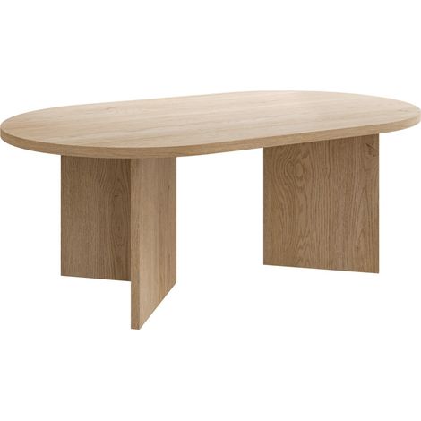 Mesa de centro Comfivo Fungus, Roble, 42x65x110cm, Diámetro: 0, Aglomerado laminado, Ovalada