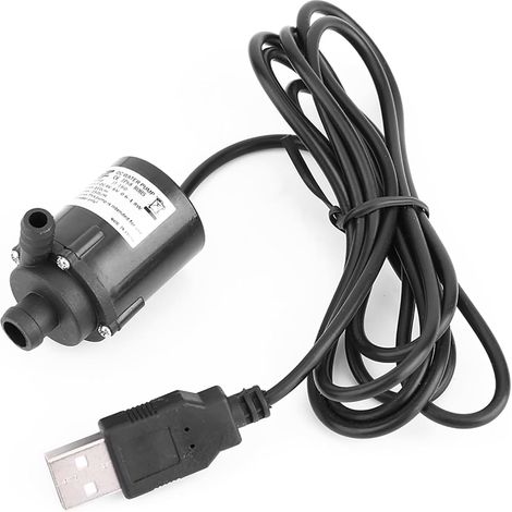 Micro Pompe à Eau sans Brosse USB, Mini Pompe à eau Submersible, DC4V-6V 150L/H Micro pompe submersible sans balais pour moteur de refroidissement avec USB pour Aquarium, Fontaines (1/5)