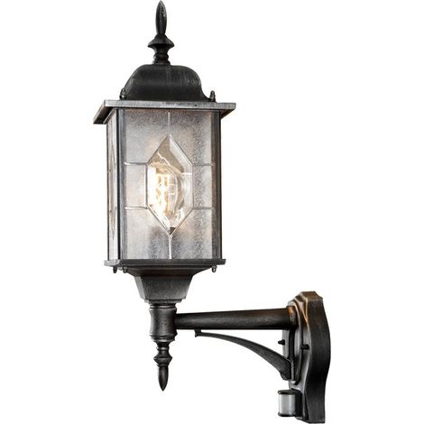 Konstsmide Milano Applique d'extérieur lanterne moderne, Up, noir, argent, IP43 (1/3)
