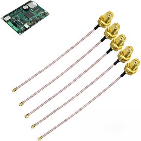 5pcs SMA Female to U.FL IPX MHF1 Adapter, RG178 Coaxial Cables for Mini PCI, Wi-Fi, GPS, IP Cameras, Bluetooth, Wireless Networks, 50 Ohm High Frequency Connectors for RF Applications (1/5)