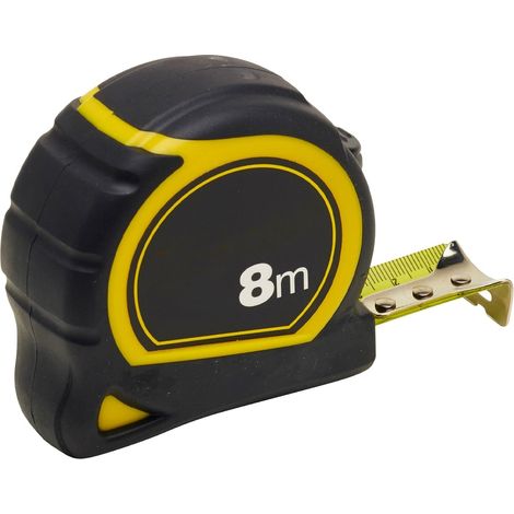8 m x 25 mm Material – Korrosionsbeständiges Band – Zweikomponenten-Gehäuse – Bandverriegelungsmechanismus – 3-Nieten-Haken – Exakte Nullposition (1/5)