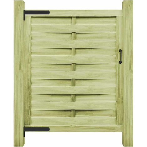 vidaXL Puerta de jardín madera de pino impregnada verde 100x125 cm (1/4)