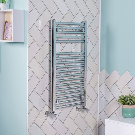 WarmeHaus Straight Chrome Heated Towel Rail 800 x 450mm (1/6)
