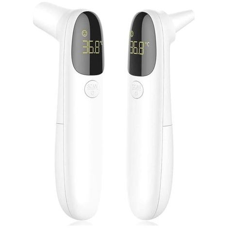Thermomètre numérique infrarouge Pour adultes, enfants et nourrissons Thermomètre 4 en 1 Pour le corps, les objets, l'espace et l'oreille Sans contact frontal en 1 seconde lecture précise (1/5)