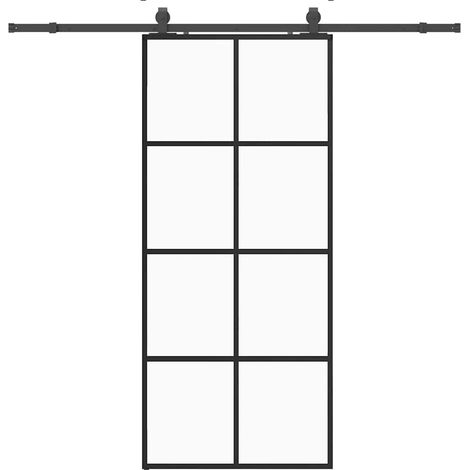 Maison Exclusive - Porta Scorrevole con Ferramenta Nera 90x205 cm in Vetro ESG