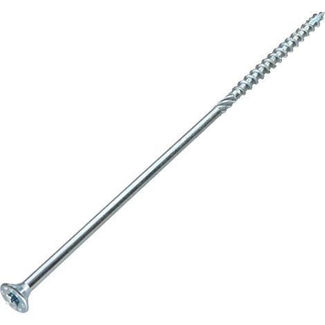 Vis charpente TEKOR Tête fraisée Cranté TORX T40 8X160 Filetée sur 80 Pointe antifendage type 17 Acier zingué - 1 pièce (1/5)