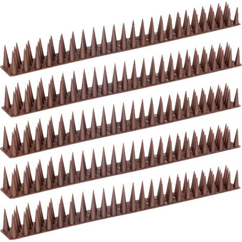 Púas repelentes de aves, diseño flexible, material no tóxico, color marrón - 5 unidades (1/2)