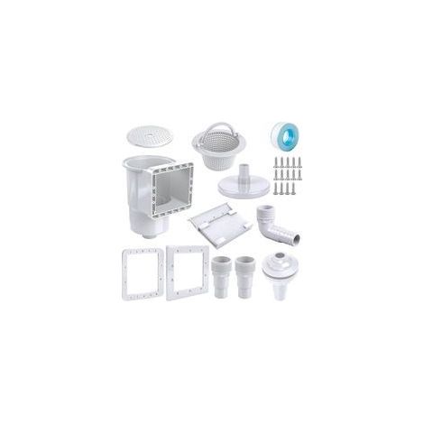 9-teiliges Oberflächenskimmer-Set, bestehend aus Skimmerkorb, Saugdüse und 32/38-mm-Schlauchanschluss zur Reinigung von Aufstell- und Stahlwandpools, Weiß (1/5)