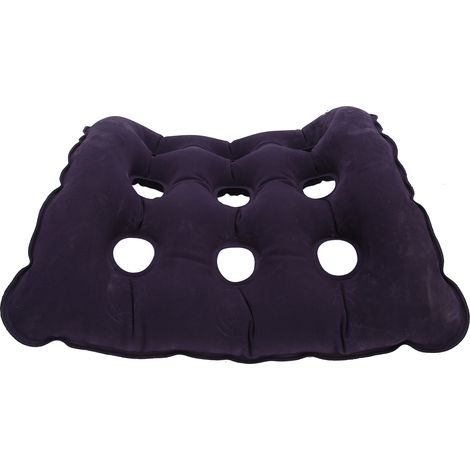 Coussin de chaise gonflable pour prévenir les escarres, adapté aux personnes âgées alitées, avec pompe à air (bleu roi). (1/5)