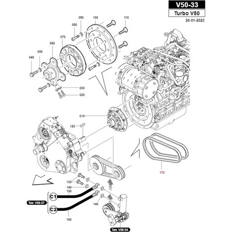 Kit 2 correas tractor modelos TURBOV50 ORIGINAL GIANNI FERRARI 00.17.0097 (1/2)