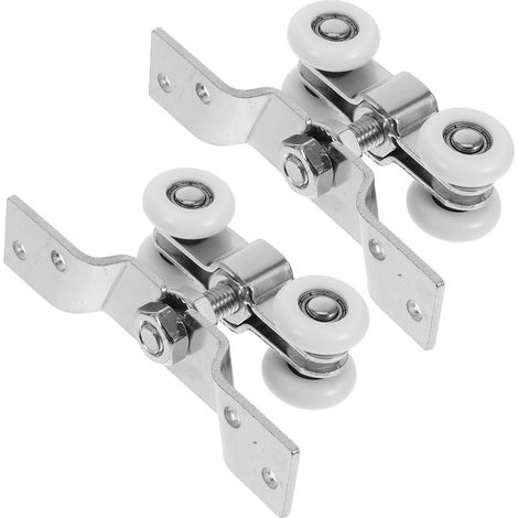 Rodillos para puertas correderas, rodillos silenciosos para riel de puerta, kit de herrajes, 2 piezas (1/5)