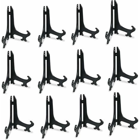 Plaque de Plastique Noir chevalets présentoirs Cadre Photo Support - Noir - 3 inch(12 Pack)， (1/5)