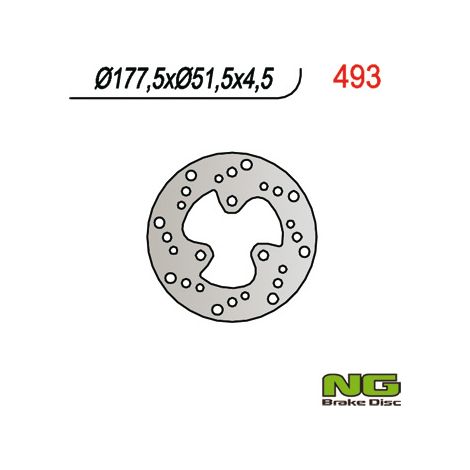 Disque de frein arrière NG 177x51x4,5 pour quad Polaris Scrambler 400/500