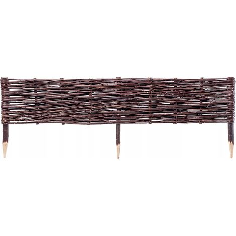 KADAX Palisade aus Weide, natürlicher Weidenzaun, 1 Stück, 100x30cm
