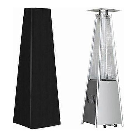 Housse de chauffage, bâche de protection pyramidale pour chauffage, / housse de chauffage coupe-vent, Superma, noire (1/5)