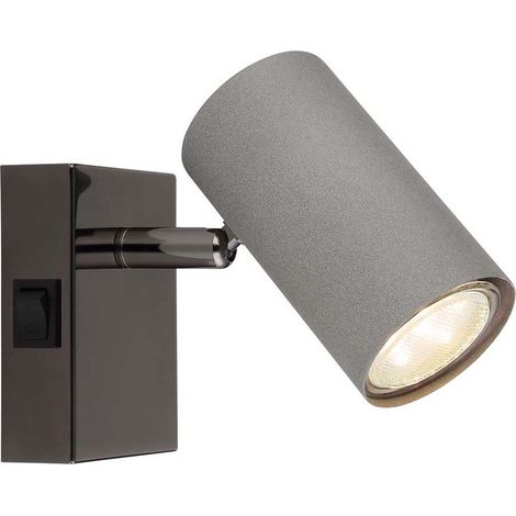 Spot mural applique spot spot lampe de salon orientable gris H 10 cm