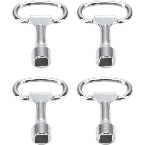Lot de 4 Clé Triangle,Clé Carré en Métal,Clé Armoire Electrique,Cle Triangle Poubelle,Clef Triangle Universelle Multifonction,Outil Polyvalent Accessoire pour Boîte Électrique Gaz Eau Armoire Compteur (1/5)