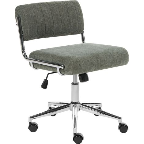 Desk Chair Olive Green Fabric Swivel Base Adjustable Height Tilting without Armrests Modern Home Office ARLOFT (1/5)