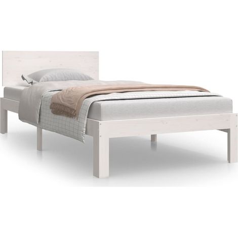 Bed Frame without Mattress White 90x190cm Single vidaXL