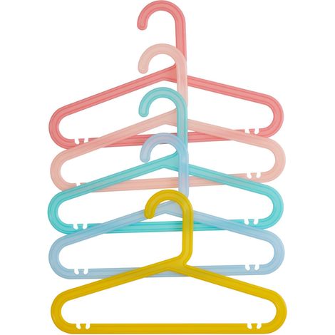 Interiors by Premier Set of 20 Multicolour Kids Clothing Hangers, Plastic Clothes Hangers, Plastic Clothe Hanger for Wardrobe