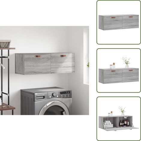 Armoire murale sonoma gris 100x36,5x35 cm bois d'ingénierie - Armoire Murale - Meuble Rangement - Étagère Murale - Rangement Mural - Meubles Salon (1/5)