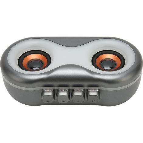 Enceinte Bluetooth portable mini avec éclairage RGB, double haut-parleur et caisson de basses sans fil pour l'extérieur (gris) (1/5)