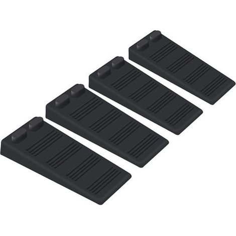Set di 6 fermaporta in gomma morbida,regolabili in altezza,9,4 cm 4 cm 1,5 cm,atossici e inodori,pavimenti in cemento e parquet (nero) (1/5)